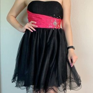 Black and Pink Cinderella Cocktail Dress